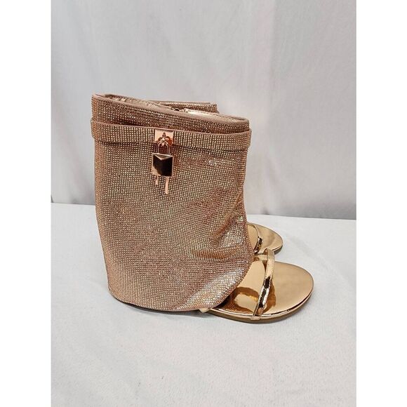 Cape Robbin Size 9 Rose Gold SHILOHA Ladies Sandals Rhinestone - Picture 4 of 12